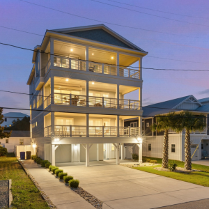 exterior of a custom Carolina beach house Penny Miller