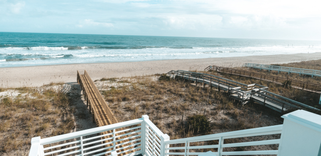 view of the beach from a custom lot